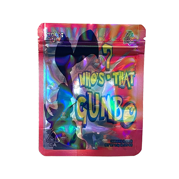 Mylar Gumbo Printed Zip Bag 3.5g Large - Amount: x50 & Design: Whos That Gumbo