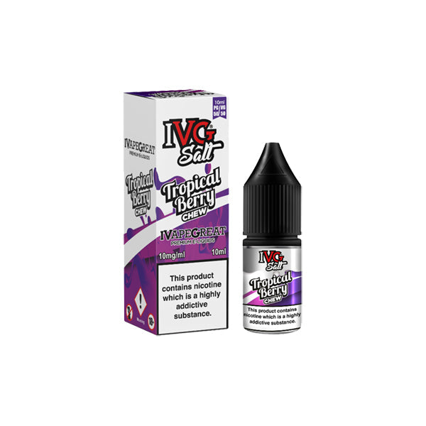 New! I VG Salt 20mg 10ml Nic Salt (50VG/50PG) - Flavour: Strawberry Raspberry Bubblegum