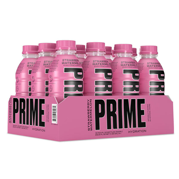 PRIME Hydration USA Strawberry Watermelon Sports Drink 500ml - Past Best Before Date - Size: 12 x 500ml