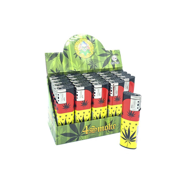 25 x 4Smoke Wind-Proof Printed Lighters - 218WE - Design: Rock With It