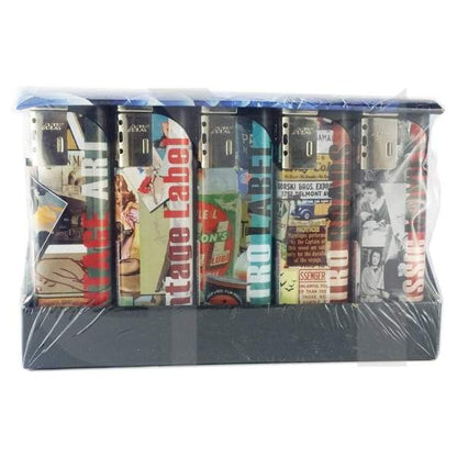 25 x 4Smoke Wind-Proof Printed Lighters - 218WE - Design: Rock With It