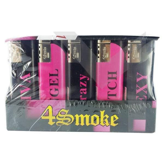 25 x 4Smoke Wind-Proof Printed Lighters - 218WE - Design: Rock With It