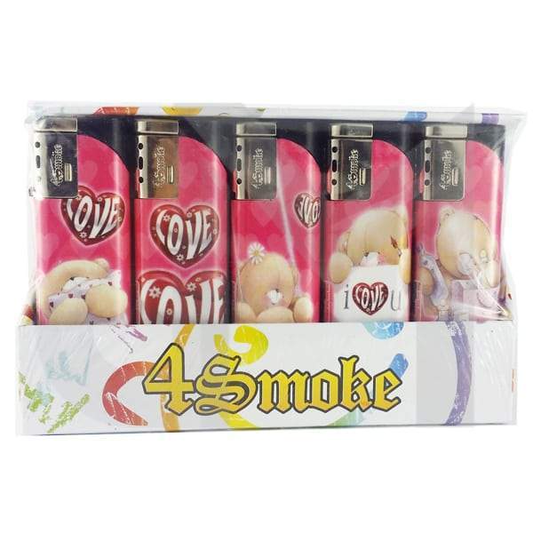 25 x 4Smoke Wind-Proof Printed Lighters - 218WE - Design: Rock With It