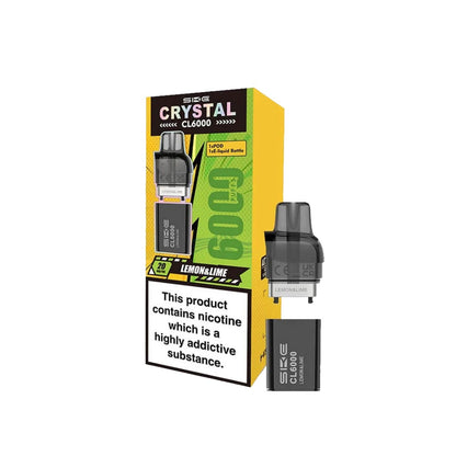 SKE Crystal CL6000 20mg Replacement Prefilled Pods 2ml 1200 Puffs - 2 Pcs - Flavour: Sour Pineapple