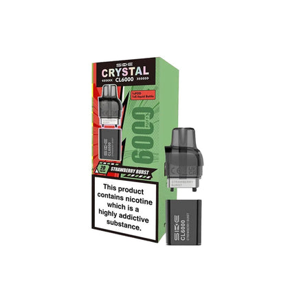 SKE Crystal CL6000 20mg Replacement Prefilled Pods 2ml 1200 Puffs - 2 Pcs - Flavour: Lemon & Lime