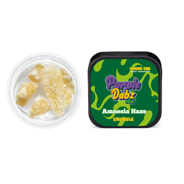Purple Dabz by Purple Dank 1000mg CBD Crumble - Amnesia Haze (BUY 1 GET 1 FREE) - Amount: 0.5g