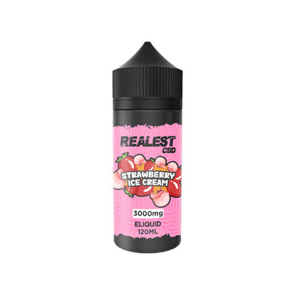 Realest CBD 3000mg Broad Spectrum CBD E-Liquid 120ml (BUY 1 GET 1 FREE) - Flavour: Strawberry Ice Cream