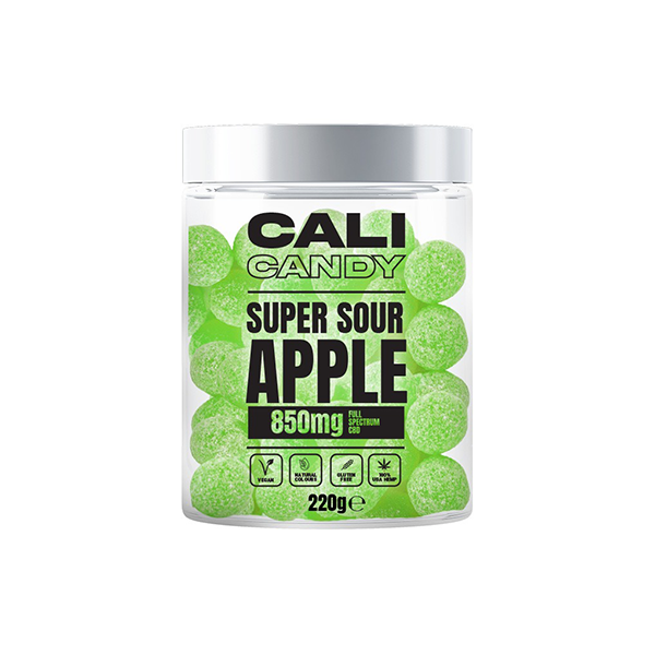 CALI CANDY 850mg Full Spectrum CBD Vegan Sweets (Small) - 10 Flavours - Flavour: Super Sour Raspberry