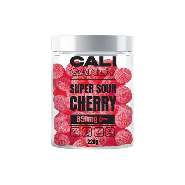 CALI CANDY 850mg Full Spectrum CBD Vegan Sweets (Small) - 10 Flavours - Flavour: Super Sour Cherry