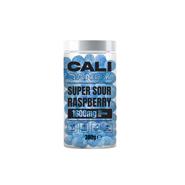 CALI CANDY 1600mg Full Spectrum CBD Vegan Sweets (Large) - 10 Flavours - Flavour: Super Sour Cherry