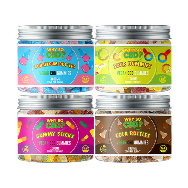 Why So CBD? 1000mg Broad Spectrum CBD Small Vegan Gummies - 11 Flavours - Gummies: Cherries