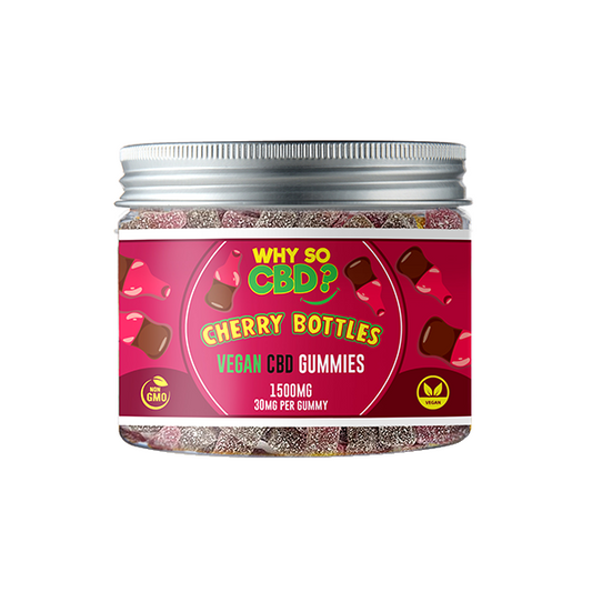 Why So CBD? 1500mg Broad Spectrum CBD Small Vegan Gummies - 11 Flavours - Gummies: Cherry Bottles