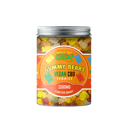 Why So CBD? 2000mg Broad Spectrum CBD Large Vegan Gummies - 11 Flavours - Gummies: Fizzy Bones