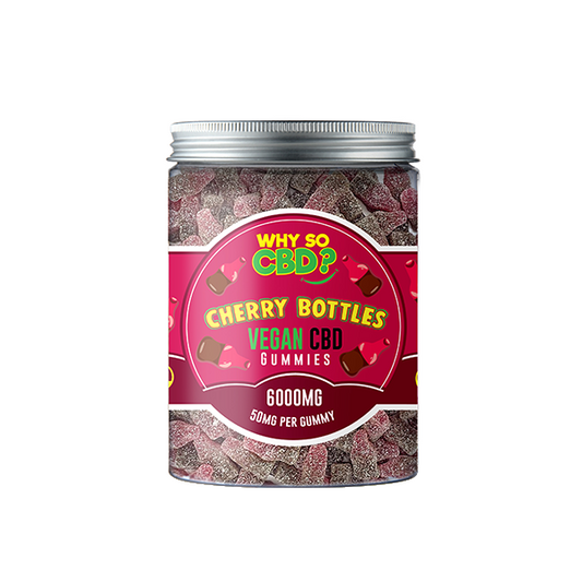 Why So CBD? 6000mg Broad Spectrum CBD Large Vegan Gummies - 11 Flavours - Gummies: Cherry Bottles