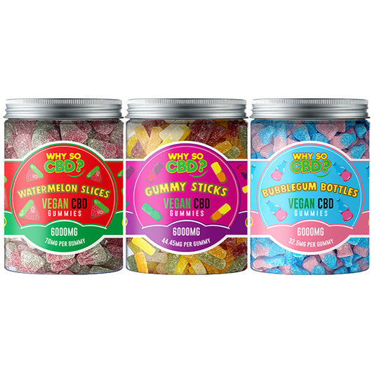 Why So CBD? 6000mg Broad Spectrum CBD Large Vegan Gummies - 11 Flavours - Gummies: Fruit Mix