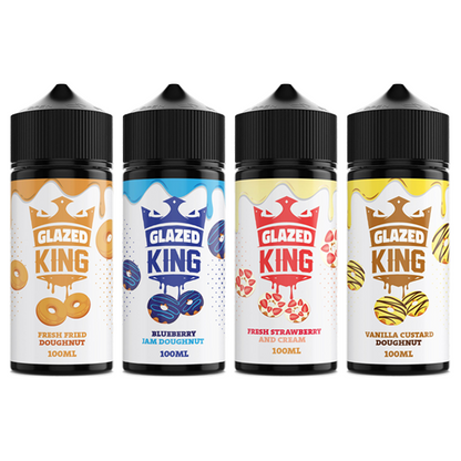 Glazed King 100ml Shortfill 0mg (70VG/30PG) - Stoptober Special Offer! - Flavour: Fresh Strawberry & Cream