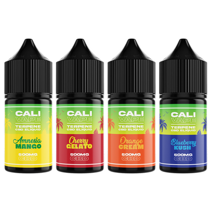 CALI VAPE 500mg Broad Spectrum CBD E-liquid 10ml (60PG/40VG) - Flavour: Blueberry Kush
