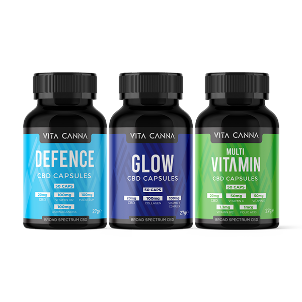 Vita Canna 1000mg Broad Spectrum Functional CBD Vegan Capsules - 50 Caps - Flavour: Boost