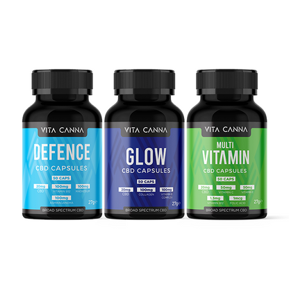 Vita Canna 1000mg Broad Spectrum Functional CBD Vegan Capsules - 50 Caps - Flavour: Glow
