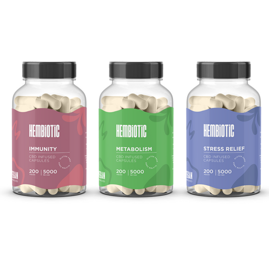 Hembiotic 5000mg Bulk Functional CBD Capsules - 200 Caps - Flavour: Winter Defence