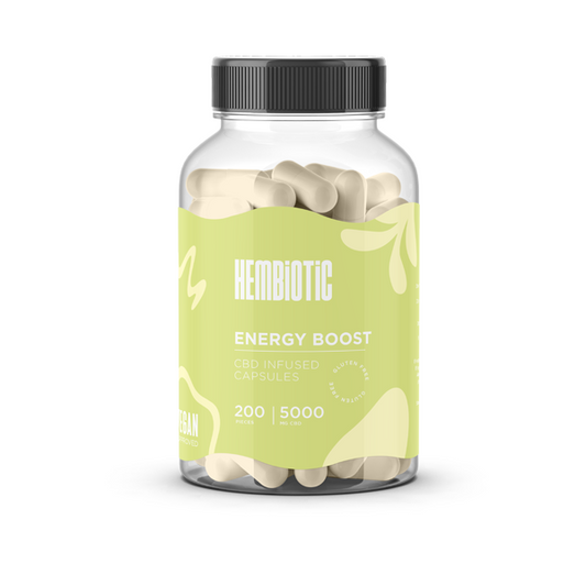 Hembiotic 5000mg Bulk Functional CBD Capsules - 200 Caps - Flavour: Energy Boost