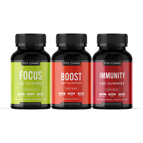 Vita Canna Broad Spectrum 750mg Functional CBD Vegan Gummy Bears - Flavour: Strength