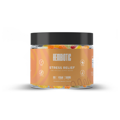 Hembiotic 500mg Functional CBD Gummy Bears - 100g - Flavour: Stress Relief