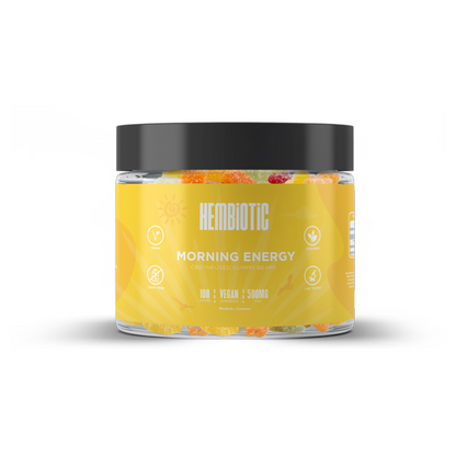 Hembiotic 500mg Functional CBD Gummy Bears - 100g - Flavour: Morning Energy