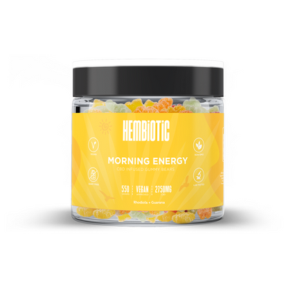 Hembiotic 2750mg Bulk Functional CBD Gummy Bears - 550g - Flavour: Morning Energy