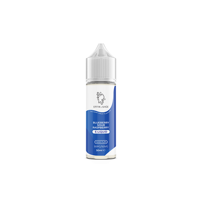 0mg EFFIN Juice 50ml Shortfill (50VG/50PG) - Stoptober Special Offer! - Flavour: Strawberry Raspberry