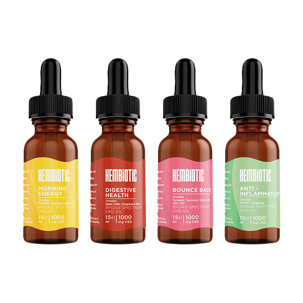 Hembiotic 1000mg Broad-Spectrum Functional CBD Oil - 15ml - Flavour: Rocket Fuel