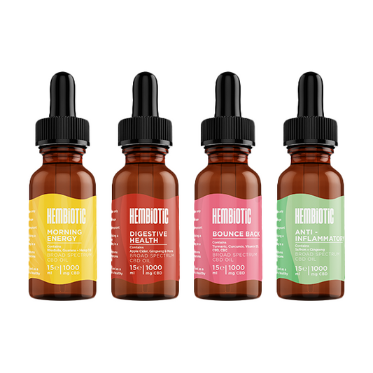 Hembiotic 1000mg Broad-Spectrum Functional CBD Oil - 15ml - Flavour: Stress Relief