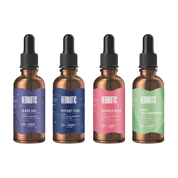 Hembiotic 2500mg Broad-Spectrum Bulk Functional CBD Oil - 50ml - Flavour: Anti-Inflammatory