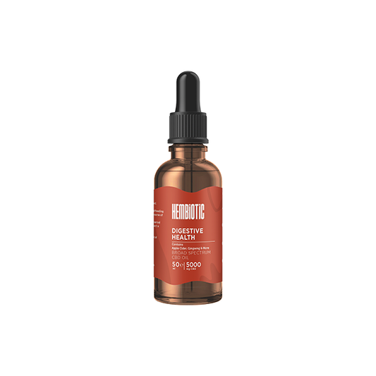 Hembiotic 5000mg Broad-Spectrum Bulk Functional CBD Oil - 50ml - Flavour: Digestive Health