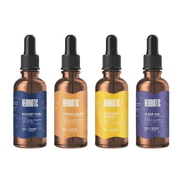 Hembiotic 5000mg Broad-Spectrum Bulk Functional CBD Oil - 50ml - Flavour: Bounce Back