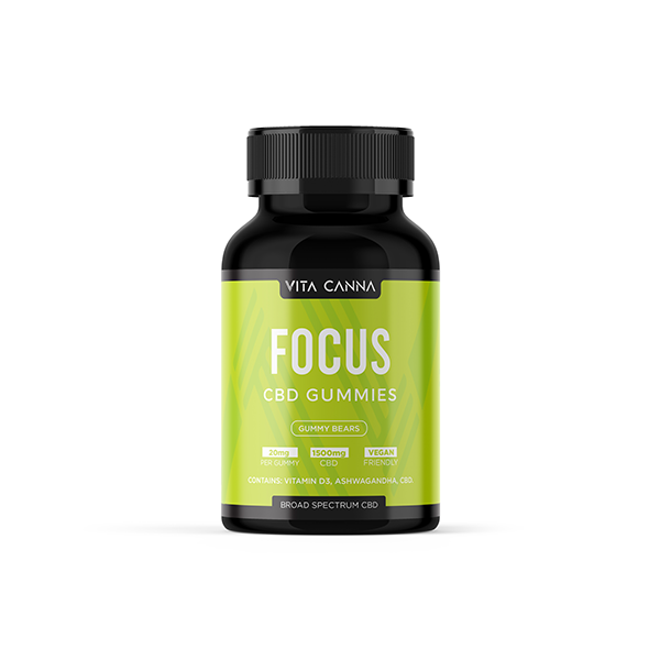 Vita Canna Broad Spectrum 1500mg Functional CBD Vegan Gummy Bears - Flavour: Focus