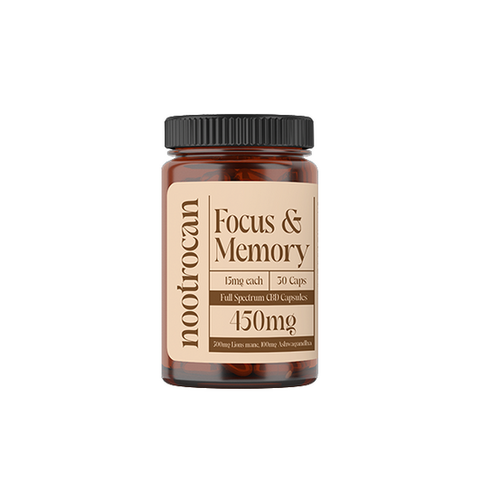 Nootrocan 450mg Full Spectrum CBD Nootropic Capsules - 30 Caps - Flavour: Focus & Memory