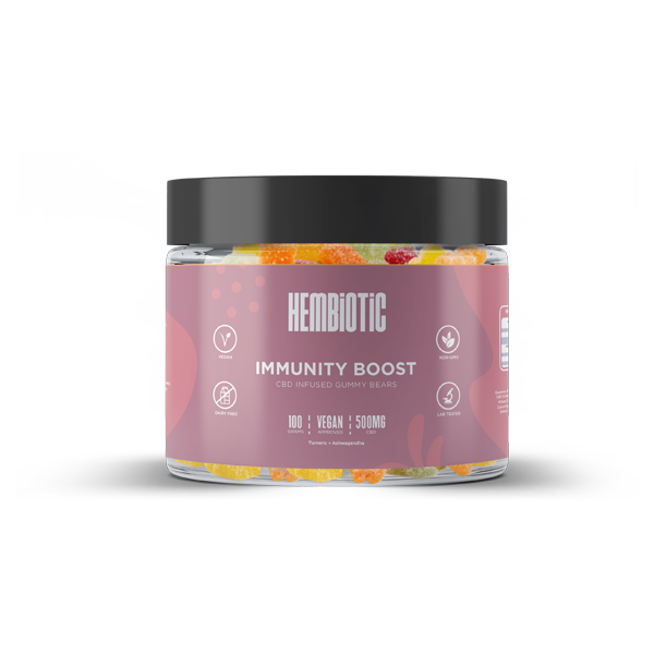 Hembiotic 500mg Functional CBD Gummy Bears - 100g - Flavour: Immunity Boost