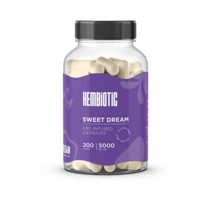 Hembiotic 5000mg Bulk Functional CBD Capsules - 200 Caps - Flavour: Aches & Pains