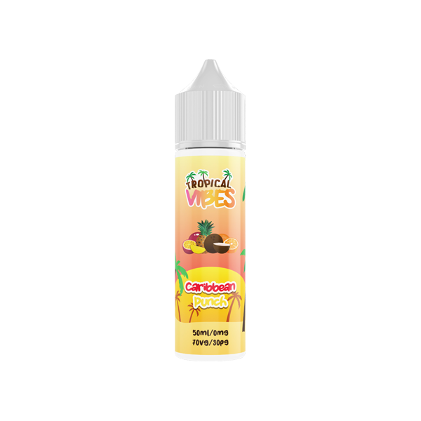 Tropical Vibes 50ml Shortfill 0mg (70VG/30PG) - Flavour: Caribbean Punch & Quantity: x 10