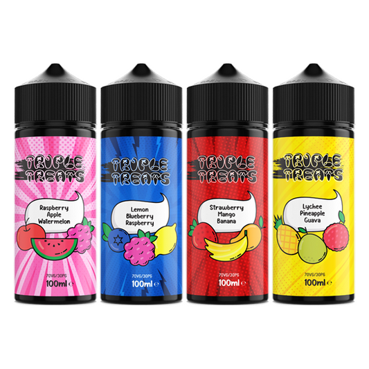 Triple Treats 100ml Shortfill 0mg (70VG/30PG) - Flavour: Cherry Lime Blueberry