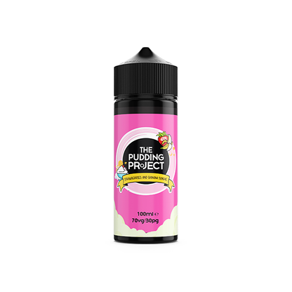 0mg Pudding Project E-liquid Shortfill 100ml (70VG/30PG) - Flavour: Strawberries & Banana Sundae