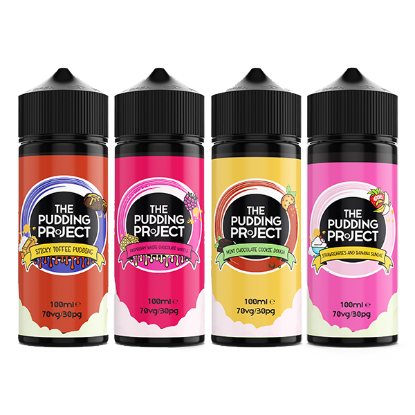 0mg Pudding Project E-liquid Shortfill 100ml (70VG/30PG) - Flavour: Raspberry White Chocolate Waffle