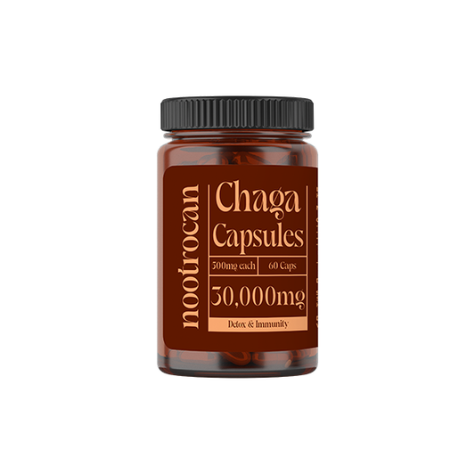 Nootrocan 30000mg Nootropic Vegan Mushroom Capsules - 60 Caps - Mushroom Type: Chaga
