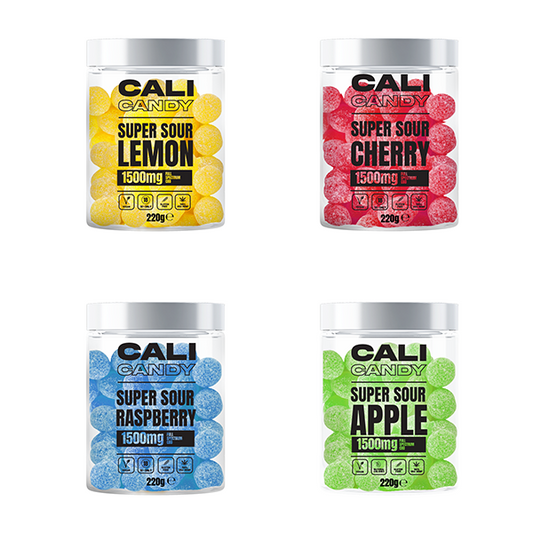 CALI CANDY MAX 1500mg Full Spectrum CBD Vegan Sweets  - 10 Flavours - Flavour: Super Sour Cherry