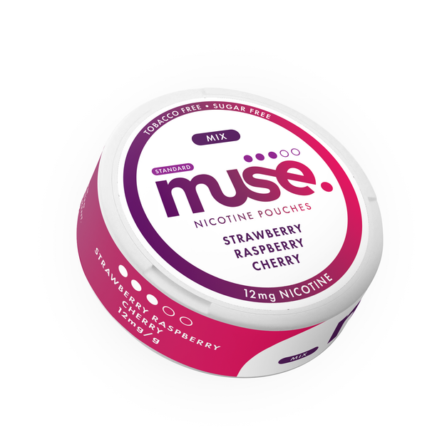 12mg Muse Mix Nicotine Pouches - 20 Pouches - Flavour: Strawberry Raspberry Cherry
