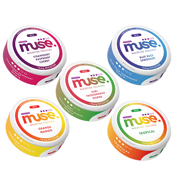 12mg Muse Nicotine Pouches - 20 Pouches - Flavour: Strawberry Raspberry Cherry