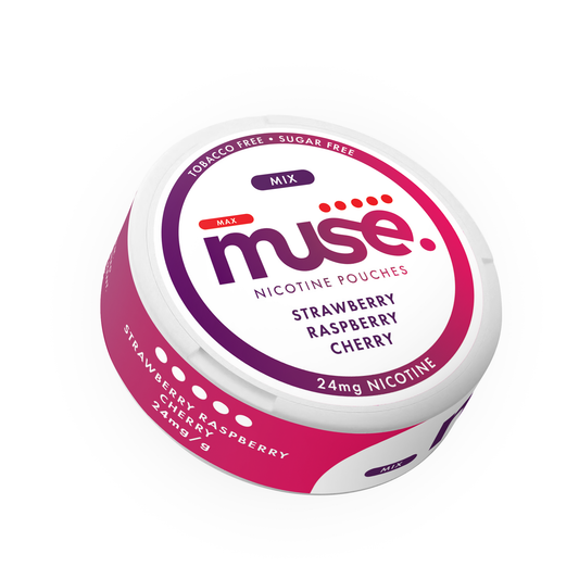 24mg Muse Nicotine Pouches - 20 Pouches - Flavour: Strawberry Rapsberry Cherry