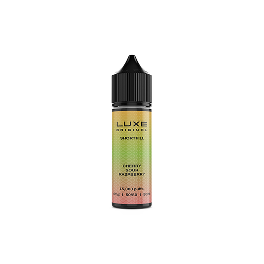 0mg LUXE Original 50ml Shortfill (50VG/50PG) - Flavour: Cherry Sour Raspberry