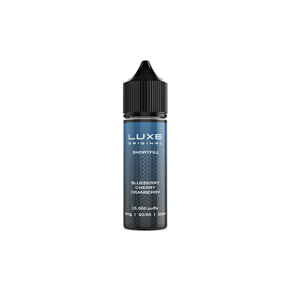 5 x 0mg LUXE Original 50ml Shortfill (50VG/50PG) - Multipack - Flavour: Strawberry Raspberry Cherry